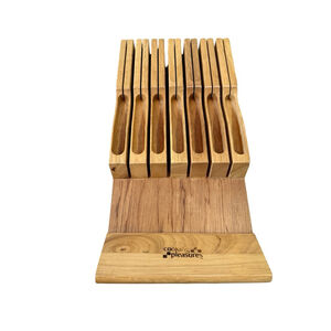 Cooking Pleasures Brown Wood Knife Block Cutlery Organizer